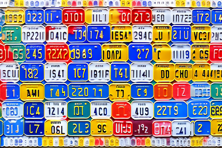 Various types of german license plates