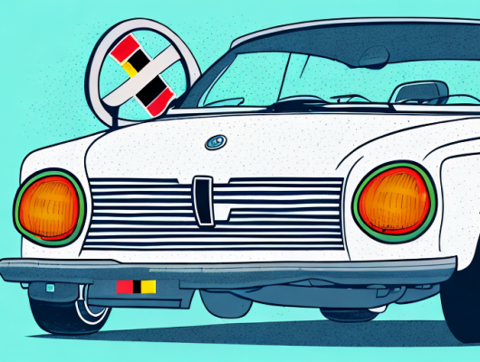 A german car from a side view with the license plate area highlighted