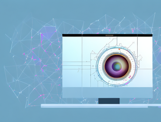 A computer screen displaying an image editing software with a photo being blurred or pixelated