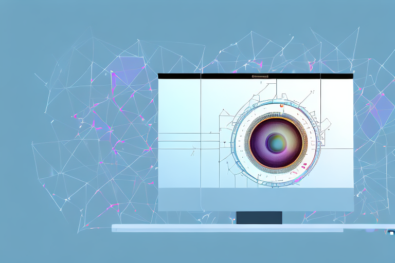 A computer screen displaying an image editing software with a photo being blurred or pixelated