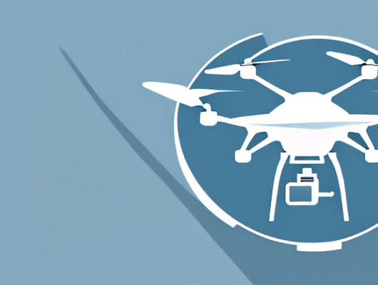 A drone flying over a cityscape