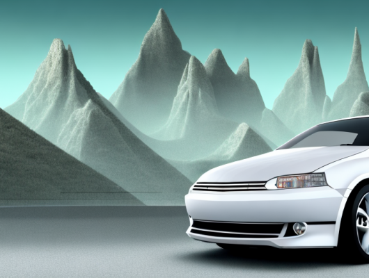 A car with registration plates placed on different locations like the roof