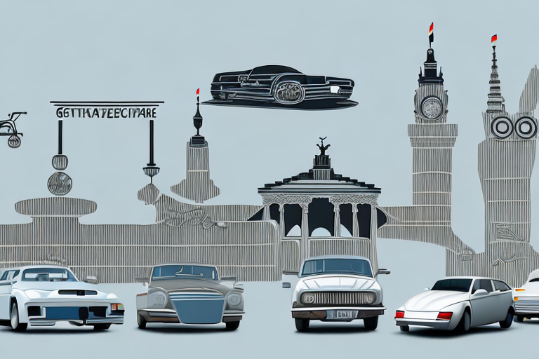A variety of vehicles (such as a car