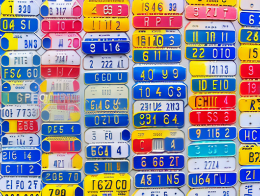 Various types of german car license plates