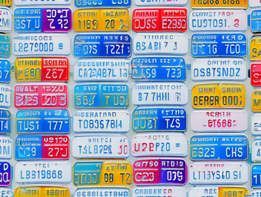 A computer screen displaying a website for ordering car license plates