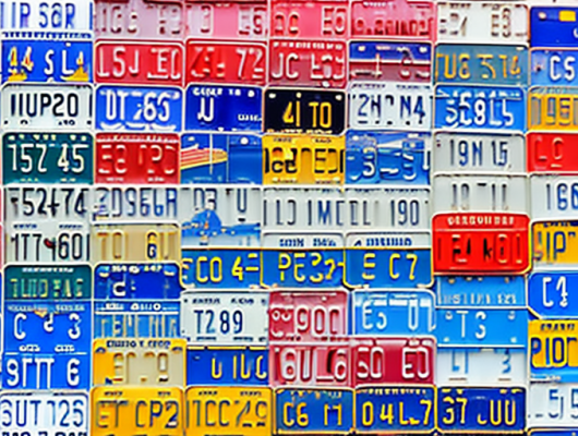 A collection of various european license plates