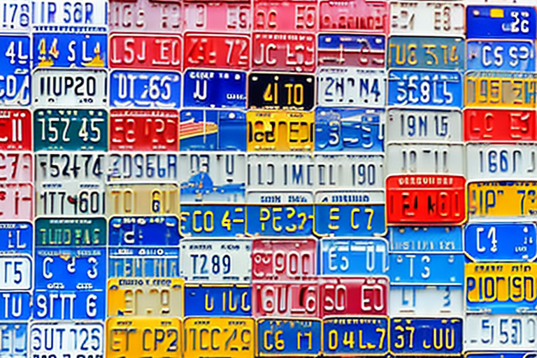A collection of various european license plates