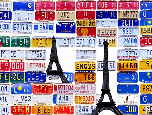 A collection of various european license plates