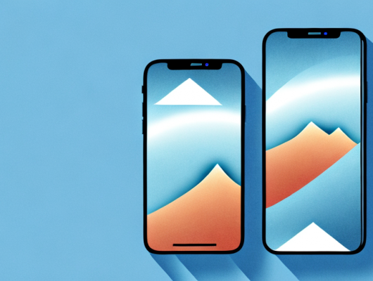 An iphone displaying a mirrored image of a scenic landscape