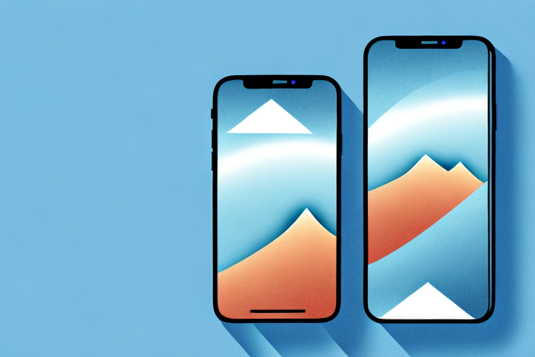 An iphone displaying a mirrored image of a scenic landscape