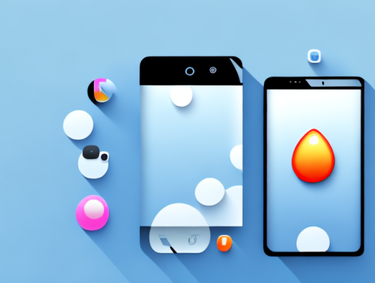 A smartphone with a teardrop symbol on its screen