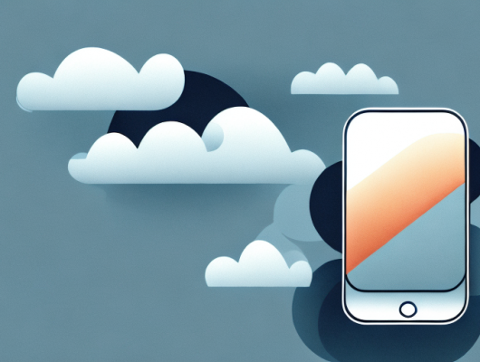 A mobile app surrounded by dark clouds gradually clearing up