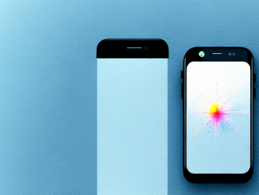 A smartphone with a blurred image on its screen