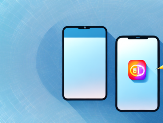 A smartphone with a blurred background image