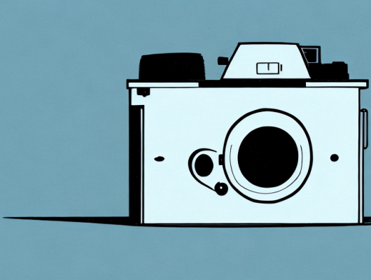 A camera capturing the reflection of an object in a mirror