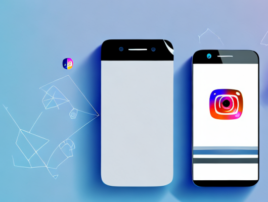 A smartphone displaying an instagram post with various editing tools like cropping