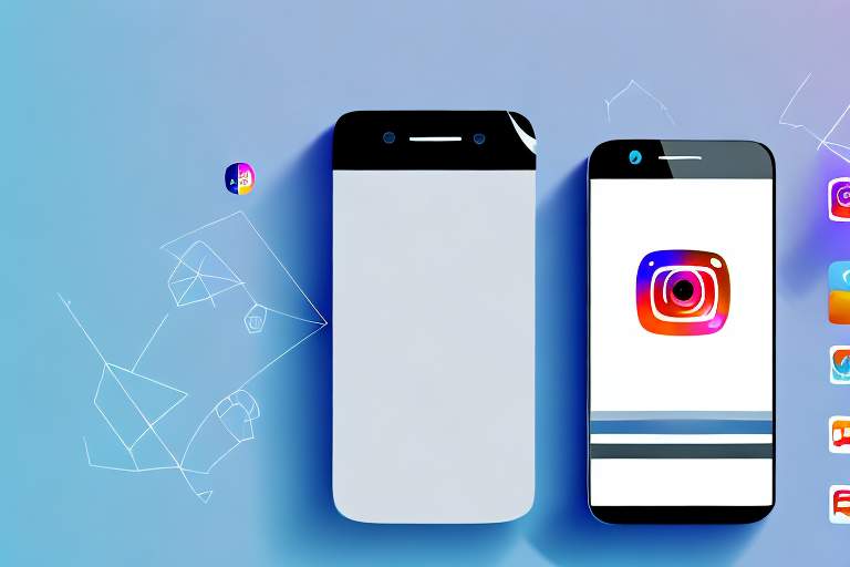 A smartphone displaying an instagram post with various editing tools like cropping