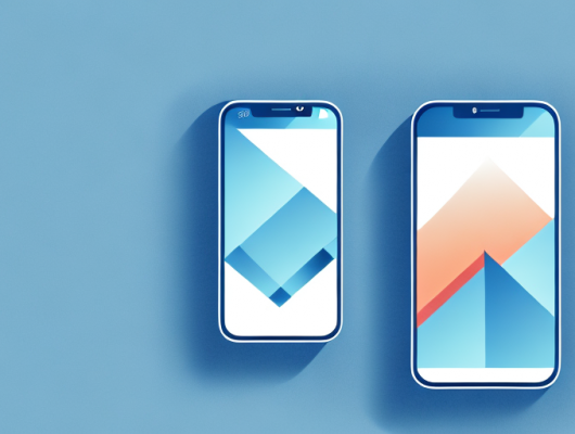 A smartphone positioned at an angle