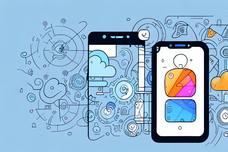 A smartphone with various apps on the screen