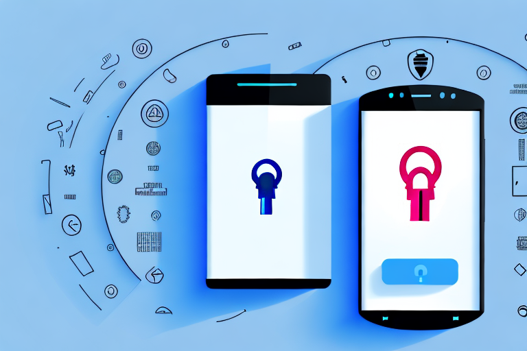 An android smartphone with a lock symbol on the screen