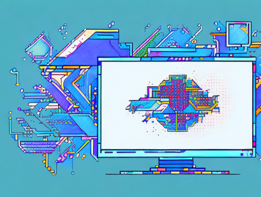 A computer screen displaying an image being pixelated