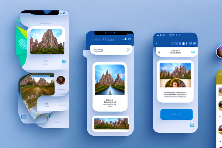 A smartphone displaying an instagram profile page with various types of images like landscapes