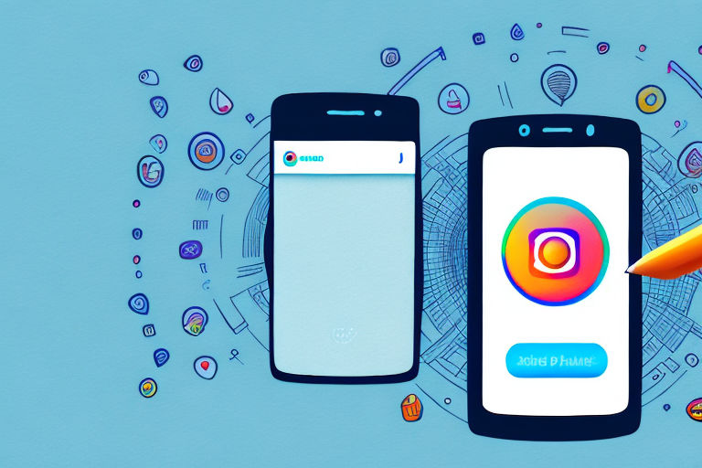 A smartphone screen displaying an instagram profile picture with a circle drawn around it