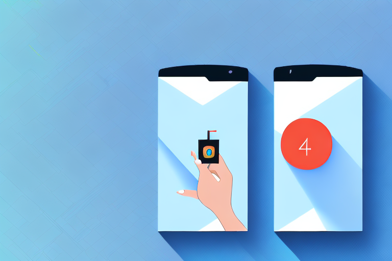 An android smartphone displaying an image before and after compression
