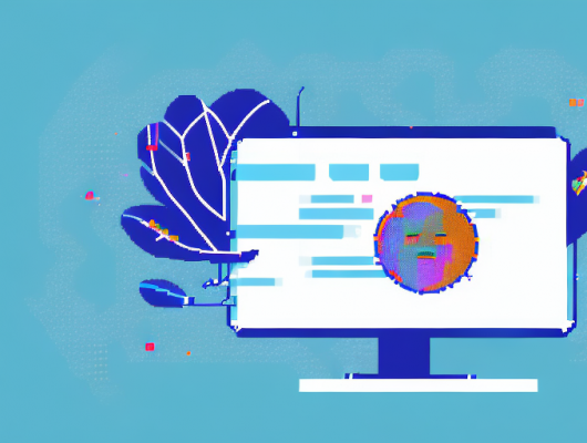 A computer screen displaying a pixelated image