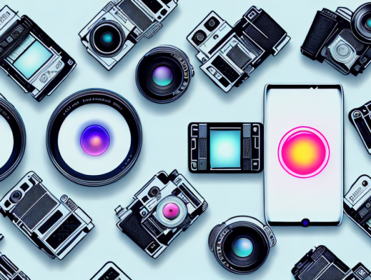 Several smartphones displaying different soft filter effects