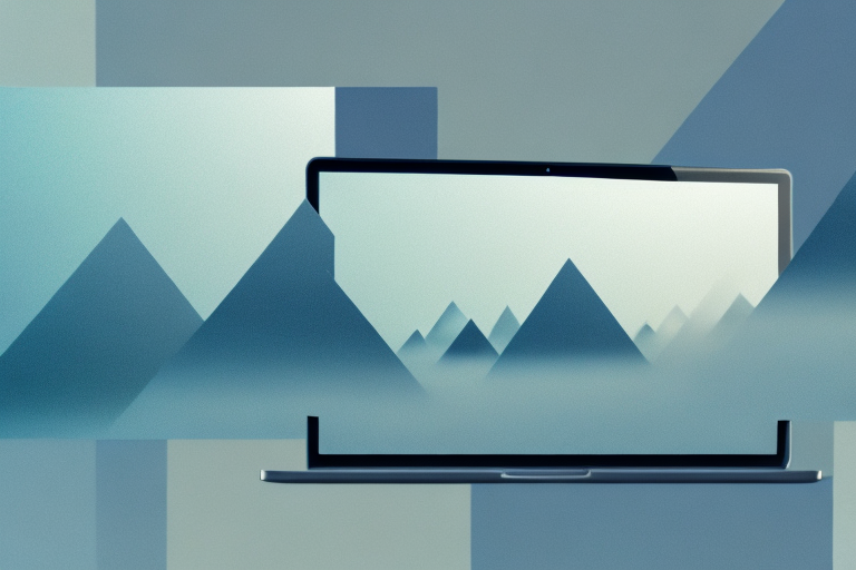 A blurred landscape photo on a computer screen