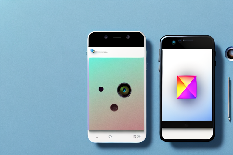 A smartphone displaying an open instagram photo editing interface with various tools like filters