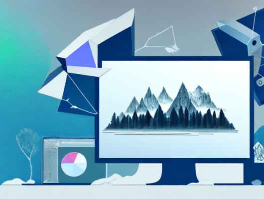 A computer screen displaying an image editing software with a photo of a landscape