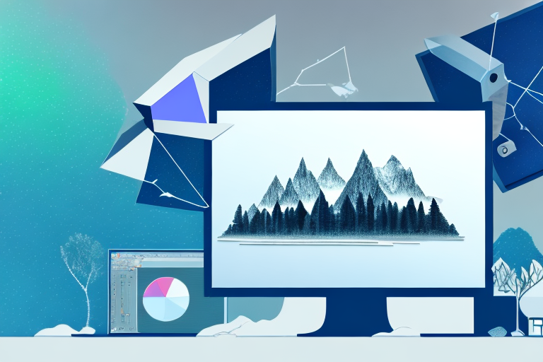 A computer screen displaying an image editing software with a photo of a landscape