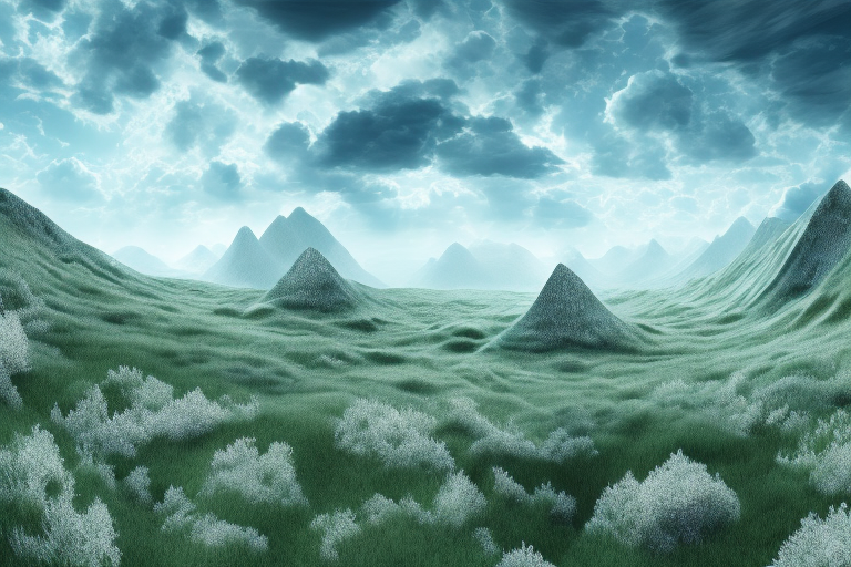 A computer screen with an open photo editing software showing before and after images of a landscape