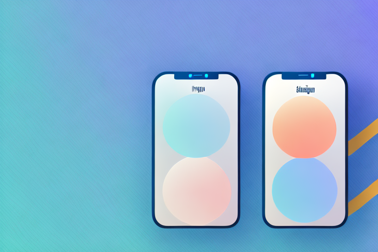 A smartphone displaying an open instagram story with a color palette tool indicating the changing of the background color