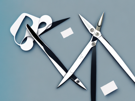 A pair of scissors hovering over a photograph