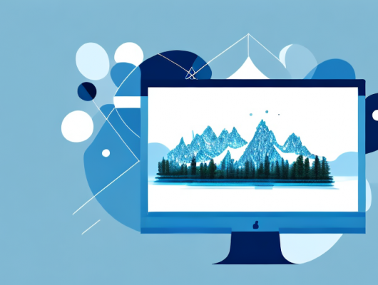 A computer screen displaying an image editing software with a picturesque landscape image