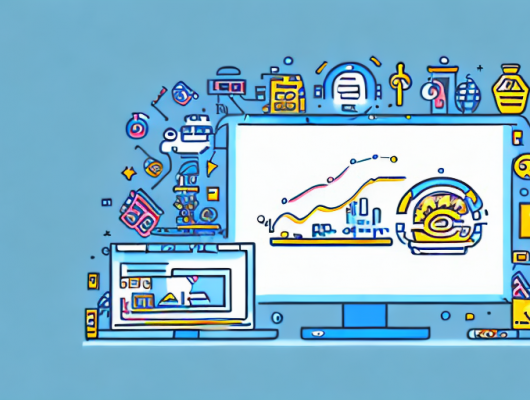 A computer screen displaying a variety of products like clothing