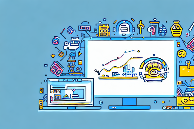 A computer screen displaying a variety of products like clothing