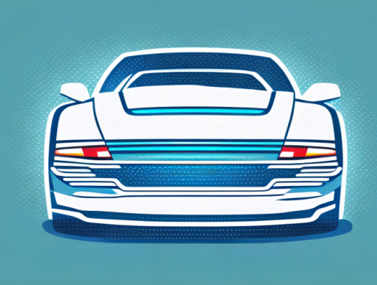 A car with its license plate blurred or pixelated