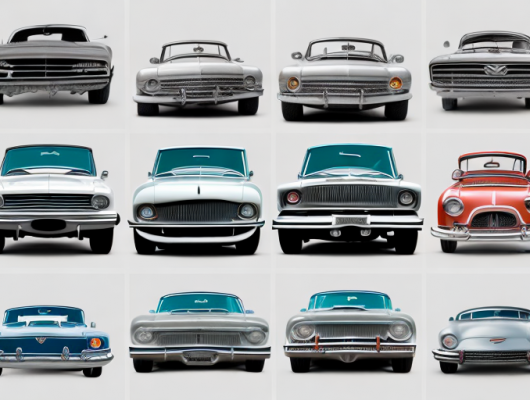 A variety of different types of cars