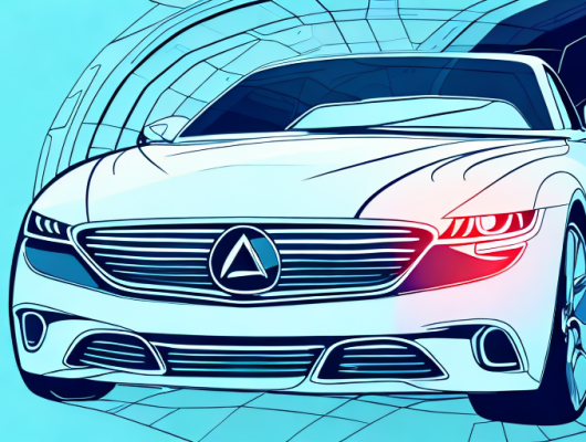 A sleek car positioned at an interesting angle