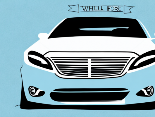 A car with a "for sale" sign sitting in a well-lit