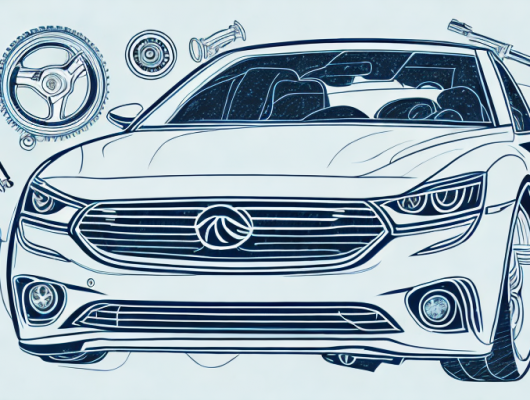 A car with various components like engine