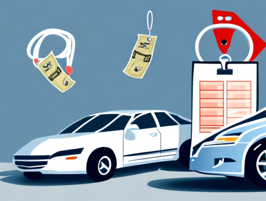 A car with price tags attached to it