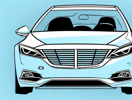 A private car with various highlighted areas such as the engine