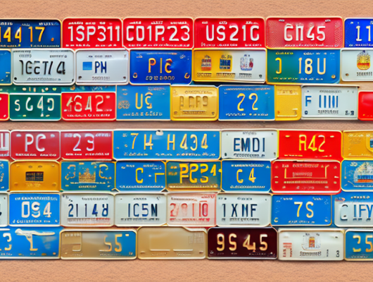Various old german license plates from different regions