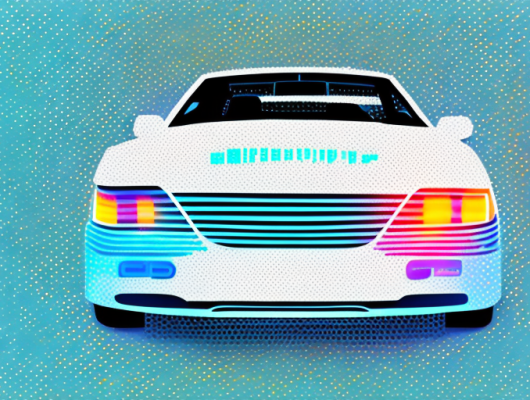 A blurred or pixelated car license plate