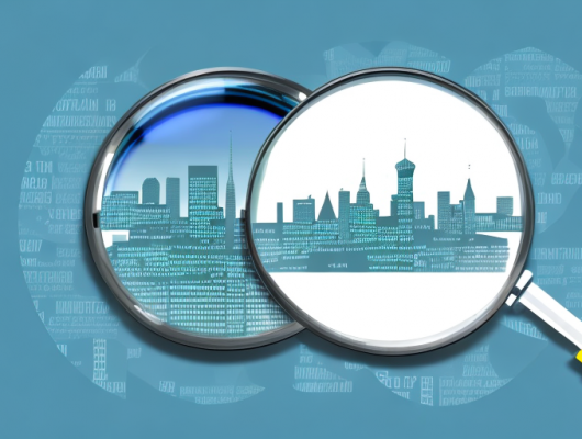 A license plate surrounded by a magnifying glass